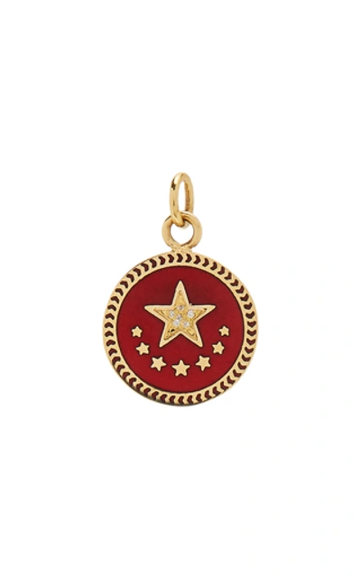 Foundrae Strength 18k Gold And Diamond Charm In Red