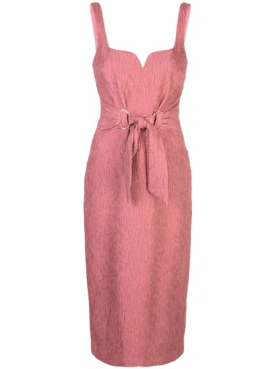Rebecca Vallance Greta Crinked Sweetheart Sheath Dress In Pink