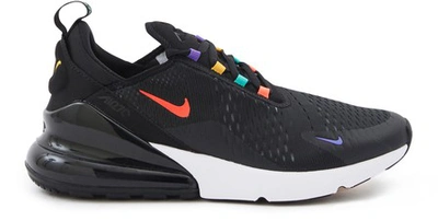 Nike Air Max 270 Trainers In Black/flash Crimson-university Gold