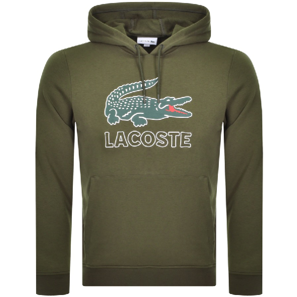 Lacoste Pullover Logo Hoodie Green | ModeSens