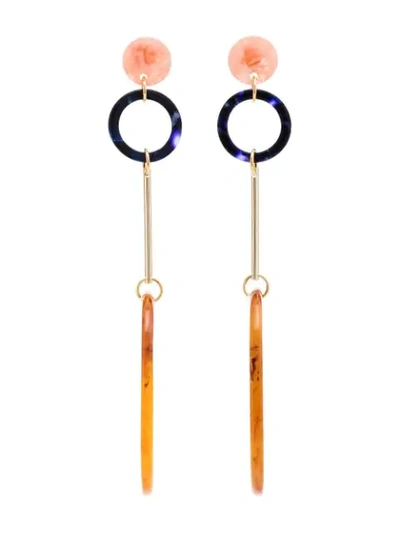 Iuo Large Oval Drop Earrings In Multicolour