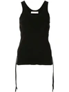 Dion Lee Fitted Cut-out Top In Black
