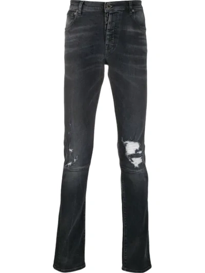 Ben Taverniti Unravel Project Distressed Slim-fit Jeans In Black