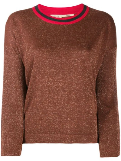 Bellerose Contrast Collar Sweater In Brown