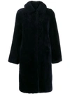 Yves Salomon Meteo Teddy Bear Coat In A7123 Azurite