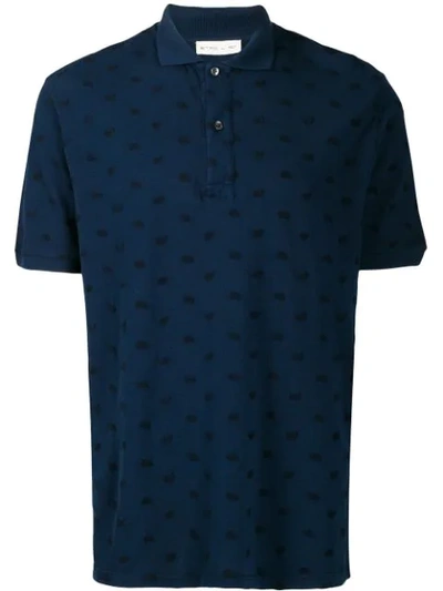 Etro Paisley Embroidered Polo Shirt In Blue