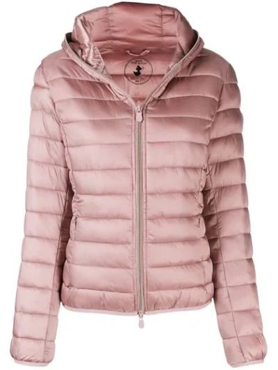 Save The Duck Hooded Padded Jacket In Pink