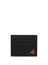 Prada Saffiano Leather Card Holder In Black