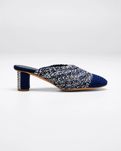 Antolina Dorina Woven Mules In Brown Pattern