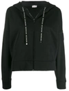 Moncler Sweatshirt In Black With Branded Drawstrings