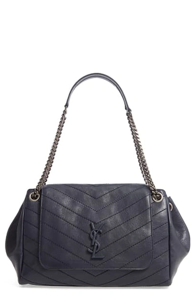 Saint Laurent Medium Nolita Leather Shoulder Bag In Marine