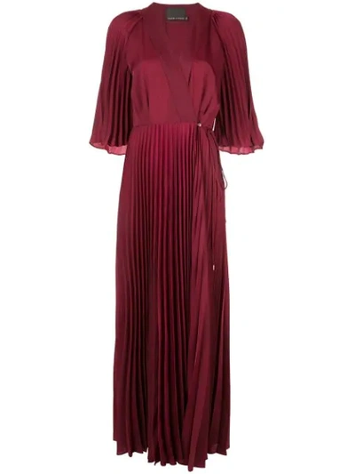 Ginger & Smart Tempera Wrap Gown In Red