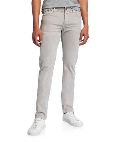 Jacob Cohen Men's Brushed Denim 5-pocket Jeans, Light Gray