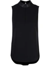 A.l.c Dallas Sleeveless Collared Keyhole Top In Black