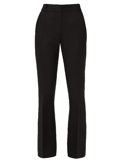 Valentino Flared-cuff Virgin Wool-blend Twill Trousers In Black