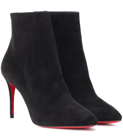 Christian Louboutin Eloise Suede Red Sole Booties, Black