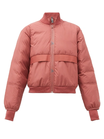 Adidas By Stella Mccartney Padded Bomber Jacket In Clay Red-smc