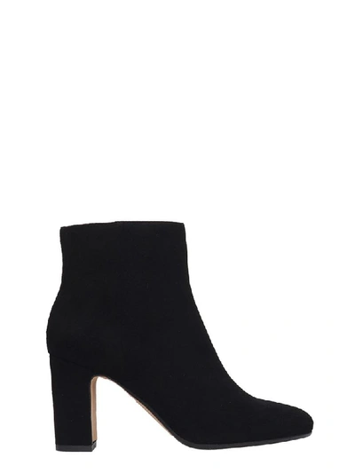 Julie Dee High Heels Ankle Boots In Black Suede