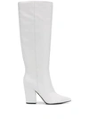 Sergio Rossi Sergio 090 High Heels Boots In White Leather