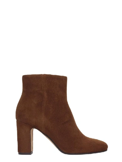 Julie Dee High Heels Ankle Boots In Leather Color Suede