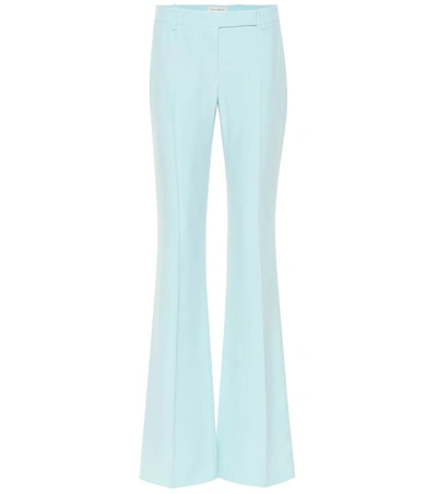Alexander Mcqueen Mid-rise Flared Pants In Blue