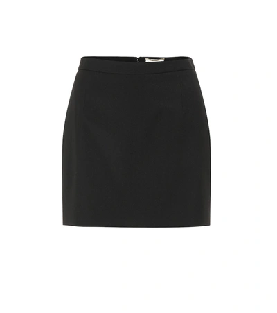 Saint Laurent Wool Miniskirt In Black