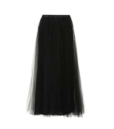 Valentino Embellished Tulle Skirt In Black