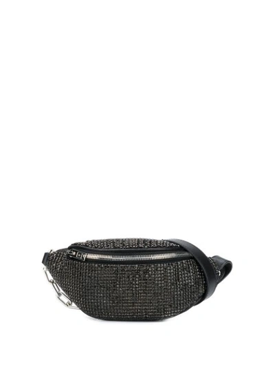 Alexander Wang Mini Attica Crystal Embellished Leather Fanny Pack - Black In 001 Black