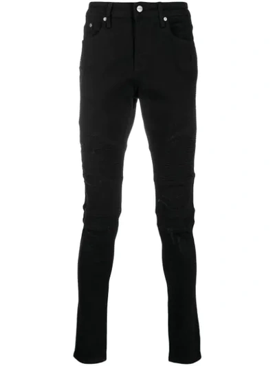 Represent Biker Ripped Slim-fit Jeans In Black