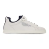 Fendi Mens White/navy Monster Leather And Neoprene Trainers 6 In White And Blue