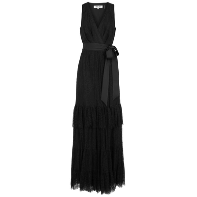 Diane Von Furstenberg Rumi Petal Black Lace Gown