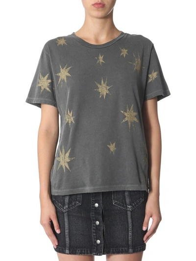 Saint Laurent Grey Star-print Cotton T-shirt