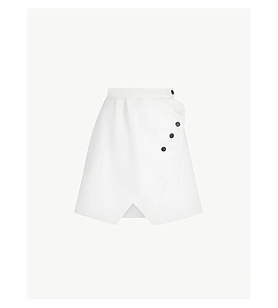 Sandro Zoelle Asymmetric Button-detail Mini Skirt In Ecru