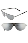 Versace Women's Square Sunglasses, 57mm In Gunmetal/ Grey Mirror