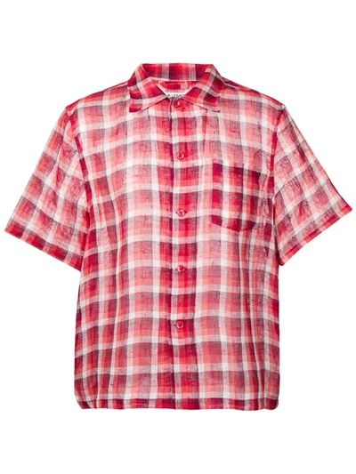 Our Legacy Net Check Short Sleeve Box Shirt In Red