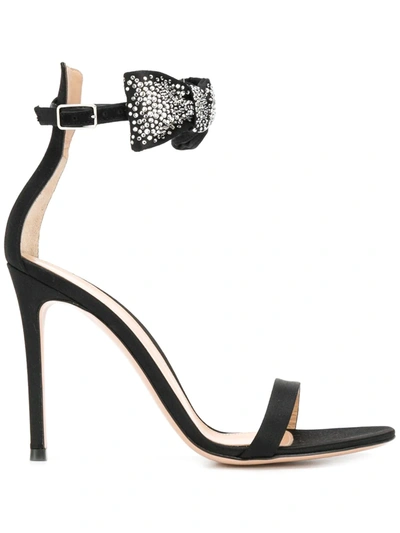 Gianvito Rossi Bow Detail Sandals In Black