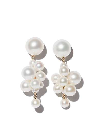 Sophie Bille Brahe 14k Yellow Gold Botticelli Pearl Earrings