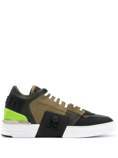 Philipp Plein Colour-block Sneakers In Green