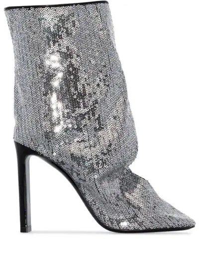 Nicholas Kirkwood D'arcy 105mm Sequin-embellished Boots In Silver