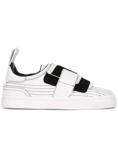 Paco Rabanne Leather Sneakers In Bianco