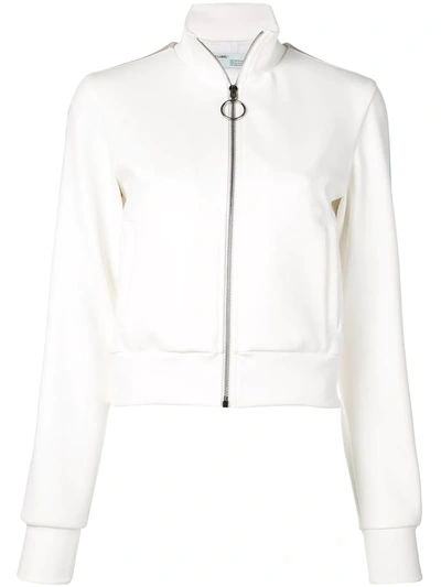 Off-white Side Panelled Zipped Jacket In White