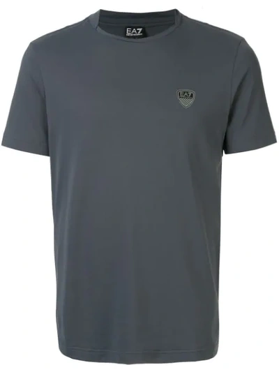 Ea7 Printed '7' Logo T-shirt In Blue