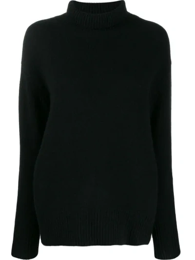 Allude Cashmere Turtleneck Sweater In Black