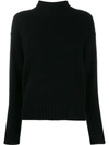 Allude Turtleneck Fine Knit Sweater In Navy