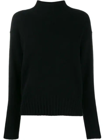 Allude Turtleneck Fine Knit Sweater In Navy