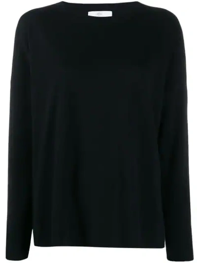 Allude Dropped Shoulder Sweater In Black