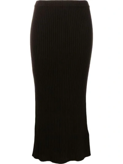 Allude Ribbed Knit Midi Dress In 49