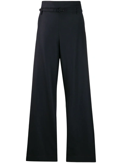 Marni High-waisted Twisted Trousers In Blue