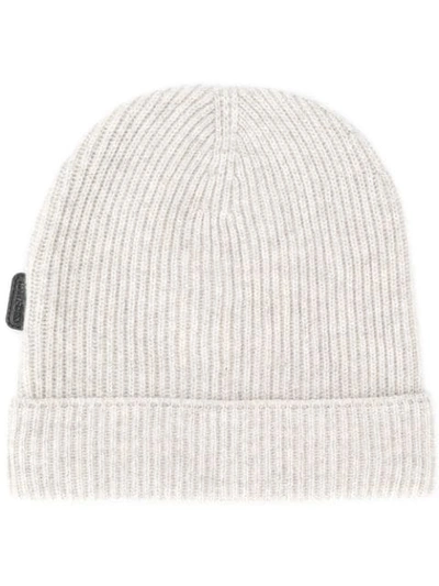 Tom Ford Cashmere Ribbed Beanie In Grey