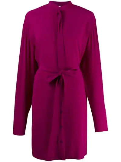Stella Mccartney Silk Pussy Bow Detail Dress In Purple